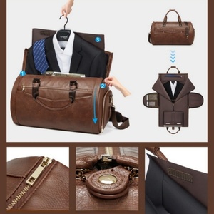 Sac de voyage de grande capacité personnalisé de haute qualité, compartiment à chaussures, sac à main en cuir PU imperméable pour ordinateur portable - Product Image 2