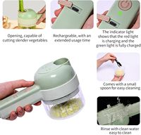 Gadgets de cuisine 4 en 1, ensemble de coupe-légumes manuel, hachoir à aliments multifonction, lames en acier inoxydable pour la cuisine