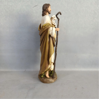 Sculpture d'ange artistique peinte à la main en résine, statue religieuse catholique du Sacré-Cœur, statue du Saint-Père pour la maison et les fêtes
