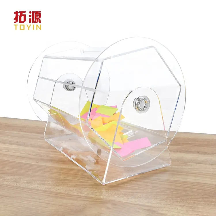 Medium Acrylic Raffle Drum Acrylic Box Suggested Money Donation Ballot Box