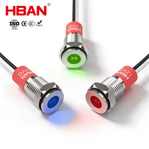 Lampe indicatrice tricolore étanche HBAN 8 mm, tête plate, RGB 3V, acier inoxydable, signal LED, câblage à deux fils - Product Image 1