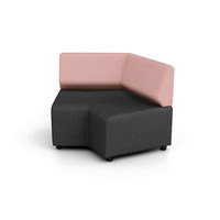 Ensemble de canapés de bureau modulaires en tissu au design nordique pour espaces commerciaux, zone de réception personnalisable avec éponge haute densité
