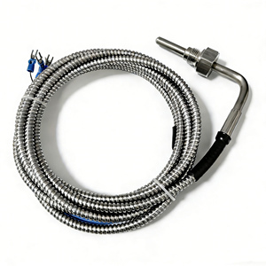 Sensore di Temperatura Industriale <span class=keywords><strong>PT100</strong></span> in Platino ad Alta Precisione, Resistenza Termica Filettata, Sistema a 3 Fili con Sonda Singola - Product Image 2