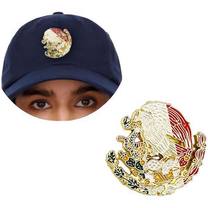 Badge métallique personnalisé en gros pour épinglette, épinglette émaillée pour chapeau mexicain avec logo plaqué, breloques elfes et chapeau à drapeau - Product Image 5