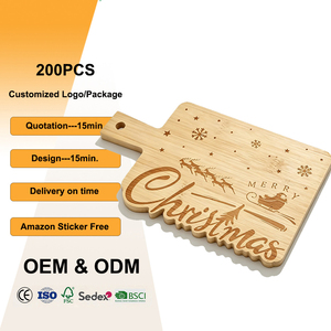 Tagliere in bambù per regalo <span class=keywords><strong>di</strong></span> Natale, decorazione <span class=keywords><strong>da</strong></span> cucina con incisione laser <span class=keywords><strong>di</strong></span> Babbo Natale, renna e fiocco <span class=keywords><strong>di</strong></span> neve, tagliere per la <span class=keywords><strong>casa</strong></span> - Product Image 1