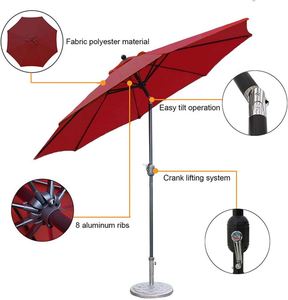Sombrillas de Mesa Modernas de Aluminio con Inclinación Automática para Exteriores, para Mercados, Patios, Gimnasios y Hoteles - Parasol para Piscina - Product Image 1