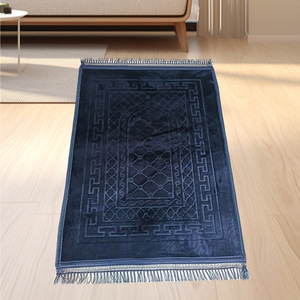 Prayer <b>Mat</b> Green Stripe Rectangle 70 X 110 Cm Anti <b>Slip</b> Machine Washable Rug with Fringe Decorative Home Use - Product Image 3