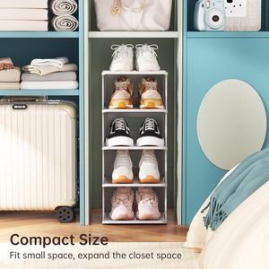 Inthetrend Good Quality PP Plastic Modern White 5 Layers Easy Installation Living Room <b>Shoe</b> Racks Space Saving Storage Organizer - Product Image 4