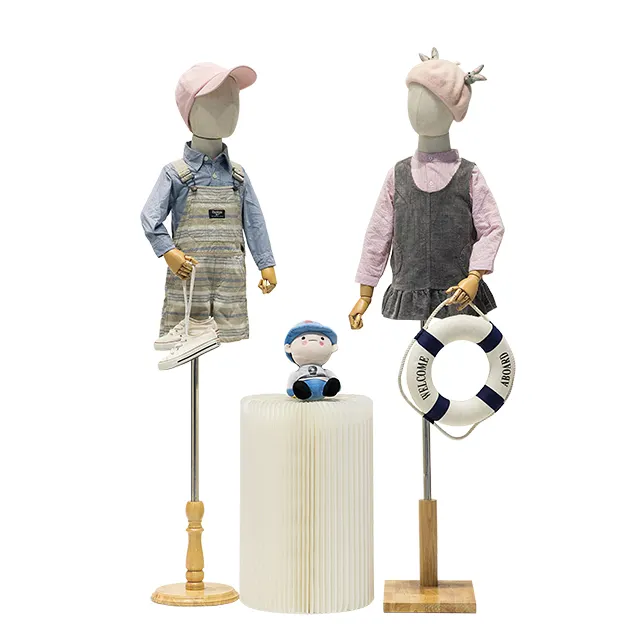 Children's mannequin boys and girls clothing store people's table window half-length display stand