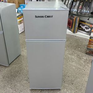 Réfrigérateur double porte 158L aspect acier inoxydable, congélateur supérieur, écoénergétique, idéal appartement, dortoir, bureau, faible niveau sonore - Product Image 2