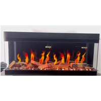 Cheminée électrique 3D avec son de crépitement simulé Nouvelle télécommande d'installation d'insertion de cheminée LCD à trois côtés