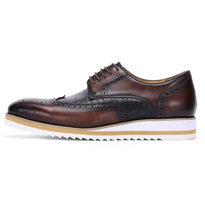 Zapatos de Hombre de Primera Capa de Cuero Genuino, Estilo Británico, para Negocios, Bodas, Caminar, Otoño, con Cierre de Cordones, Color Sólido, Tendencia de Moda - Product Image 2
