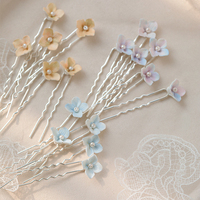 Épingles à cheveux en céramique de style européen simple petite fourchette à cheveux romantique fourchette à perles de fleur de mariée