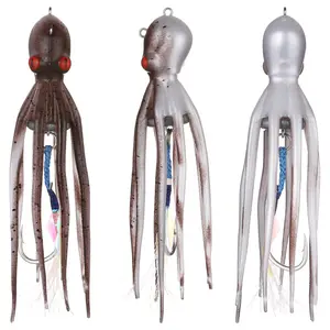 CASTSOON Wholesale Octopus Squid Skirt Bait Wavy Plastic Fishing Lures Soft Octopus Lures Artificial Soft Bait With Lead Block