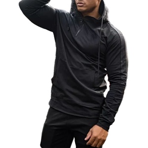 High Quality Hotsales 100% Cotton Autumn Mens Gym Sleeve Fleece Hoodie Blank Custom Regular Fit Hoodie for Men - Product Image 6