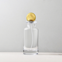 Flacon de parfum en verre transparent personnalisé de haute qualité, 130 ml, vide, avec bouchon en forme de boule