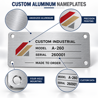 Plaques en aluminium, logo métallique, plaques signalétiques, étiquettes en aluminium anodisé, plaques signalétiques avec trous de fixation