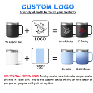 Vaso Térmico de Viaje de Acero Inoxidable de 10 oz con Recubrimiento en Polvo, Personalizado con Logotipo, Aislado al Vacío, con Asa y Tapa - Product Image 3