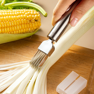 Kitchen Stainless Steel <strong>Onion</strong> <strong>Slicer</strong> Cutter Scallion Shredder Knife Vegetable &amp; Fruit Tools - Product Image 1