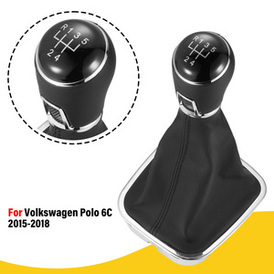 Volkswagen Polo 6C Gear <b>Shift</b> <b>Knob</b> Cover Black Leather 5 Speed 6 Speed Manual Transmission 2015 2018 - Product Image 1