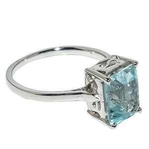 Anillo de Gema Natural aguamarina hecho a mano, joyería de plata de ley 925, precio al por mayor - Product Image 3