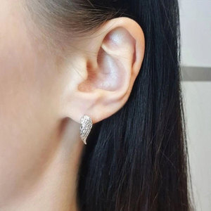 Orecchini a polsino con piuma ad ala d'angelo per donna, accessori moda minimalisti per l'uso quotidiano - Product Image 6