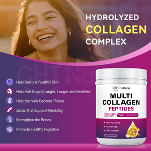 CHTNature supporto dei capelli della pelle tipo I, II, III, V, X Multi collagene idrolizzato peptidi in polvere - Product Image 3