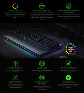 <span class=keywords><strong>Razer</strong></span> Huntsman คีย์บอร์ดเกมระดับ Elite สวิตช์คีย์บอร์ดที่รวดเร็ว สวิตช์แสง Chroma RGB แสงแม่เหล็กที่วางข้อมือตุ๊กตา - Product Image 5