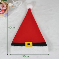Cappello di Babbo Natale in pile polare con ricamo e motivo a cintura, decorazione natalizia