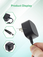 Adaptateur chargeur certifié PSE 12VDC 200mA 0.2A 2.4W 5.5 2.5mm 2464 Adaptateur mural avec câble rond et voyant pour lampe LED