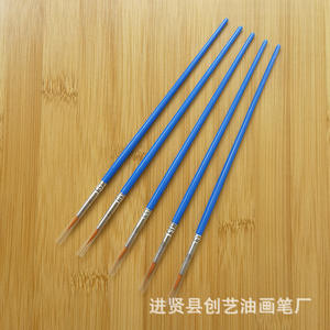 Chuangyi 16,5 cm de largo 251-2 varilla de plástico azul claro Punta de pelo de nylon acuarela pincel de pintura pluma de dibujo - Product Image 1