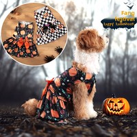 Costume d'Halloween mignon et confortable pour animaux de compagnie, imprimé motif citrouille, en polyester, pour chien Teddy Pomeranian de petite et moyenne taille