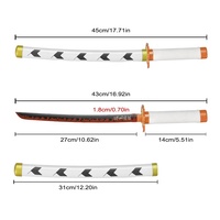 45cm Japonais Anime Demon Slayer Réel 440ss Cosplay Prop Nichirin Lame Kyojuro Rengoku Petit Katana pour Enfants