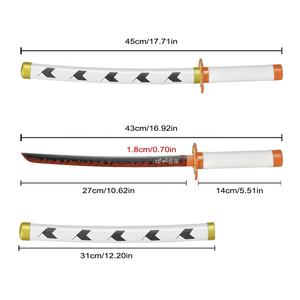 45cm Japonais Anime Demon Slayer Réel 440ss Cosplay Prop Nichirin Lame Kyojuro <span class=keywords><strong>Rengoku</strong></span> Petit <span class=keywords><strong>Katana</strong></span> pour Enfants - Product Image 2