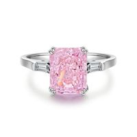 Bijoux fins personnalisés bleu CZ cubique Zircon diamant bagues de fiançailles classique ovale Solitaire pour les mariages fêtes 5A couleur