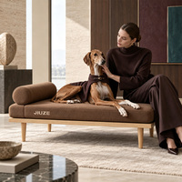 Lit orthopédique pour animaux de compagnie personnalisé, moderne, écologique, 100% coton et bois, respirant, avec coussin pour animaux âgés, utilisable toute l'année