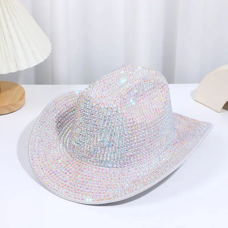 Ecoparty Rhinestone Fedora Jazz Hats Cowboy Hat for Women  display picture 3