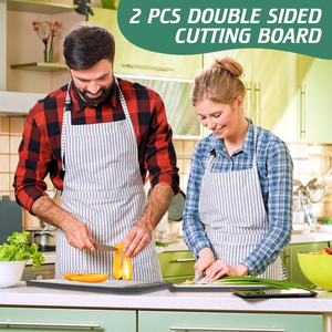 Juego de Tablas de Cortar 2 en 1 de Acero Inoxidable, Aptas para Lavavajillas, con Superficie de Plástico para Cocinar, Venta al Por Mayor, Novedad 2023 - Product Image 3