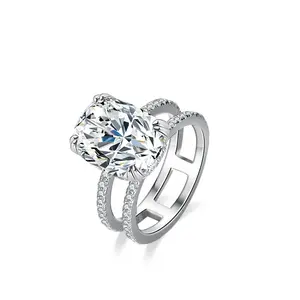 ng Silver Jewelry 8ct oval Moissanite Ring Engagement Vvs Silica Engagement Ring S925 Sterli