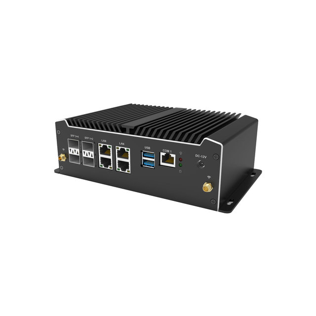 Carrier-Grade Edge Network Gateway Fanless Intel ATOM C3558 C3758 C3958 SFP+ 10GbE 4x 2.5G LAN Dual DDR4 Fanless Embedded Box PC