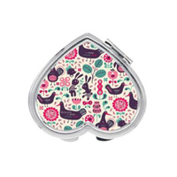 Offres Spéciales blancs Sublimation pliant argent miroir de poche bricolage photo imprimé métal forme de coeur miroir compact