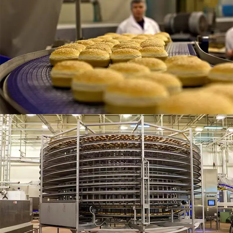 Bread Pizza cooling conveyor system Spiral food Cooling Machine for Bread Baking Line