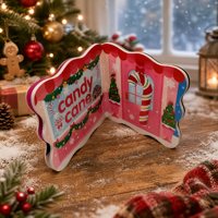 Impression personnalisée de livres cartonnés de Noël, livres en forme de canne à sucre découpés à l'emporte-pièce pour enfants, vente en gros, usine OEM, certifié FSC, faible MOQ
