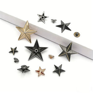 Rivets <span class=keywords><strong>à</strong></span> vis en alliage plaqué anti-rouille en forme d'étoile <span class=keywords><strong>à</strong></span> cinq branches pour accessoires vestimentaires - Product Image 1