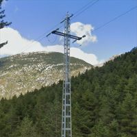 10m Selbsttragender Turm mit 4 Beinen, Winkelstahl-Übertragungspylon, Feuerverzinkt, für 110kV Oberirdische Stromübertragungsleitungen