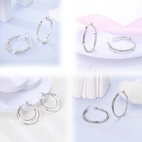 Boucles d'oreilles créoles MULA en argent sterling 925, plaquées rhodium, géométriques, zircon, forme classique en U, bijoux de mariage pour femmes, cadeau