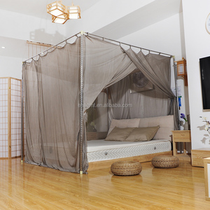 Mosquito de protección EMF cuadrado moderno-toldo de fibra plateada 100%, se adapta perfectamente a las paredes, maximiza el espacio del dormitorio. - Product Image 3