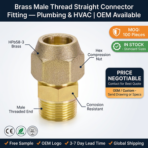 SAE Flare connettore aria condizionata tubo di rame giunto in ottone ispessito maschio giunto dritto - Product Image 1