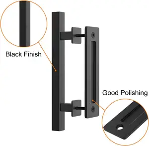 Black Steel Doors Hardware Single Side Barn Door Handle