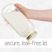 Bouteille de boisson en verre carré 32oz avec poignée et paille pour le lait, le thé, le jus, Kombucha, vente en gros